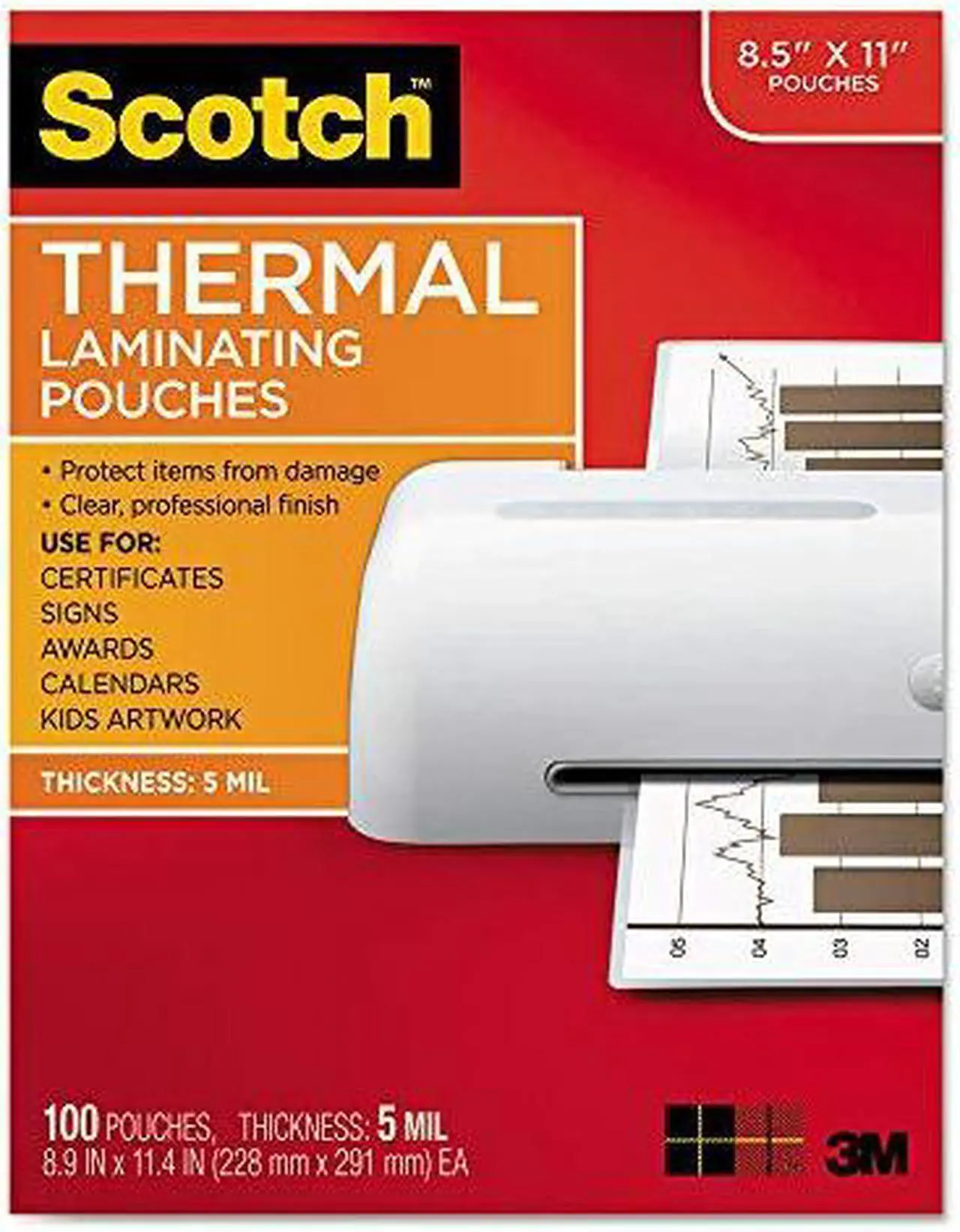 Alt view image 11 of 20 - TP5854100 3M Letter Size Thermal Laminating Pouches, 5 mil, 100/Pack