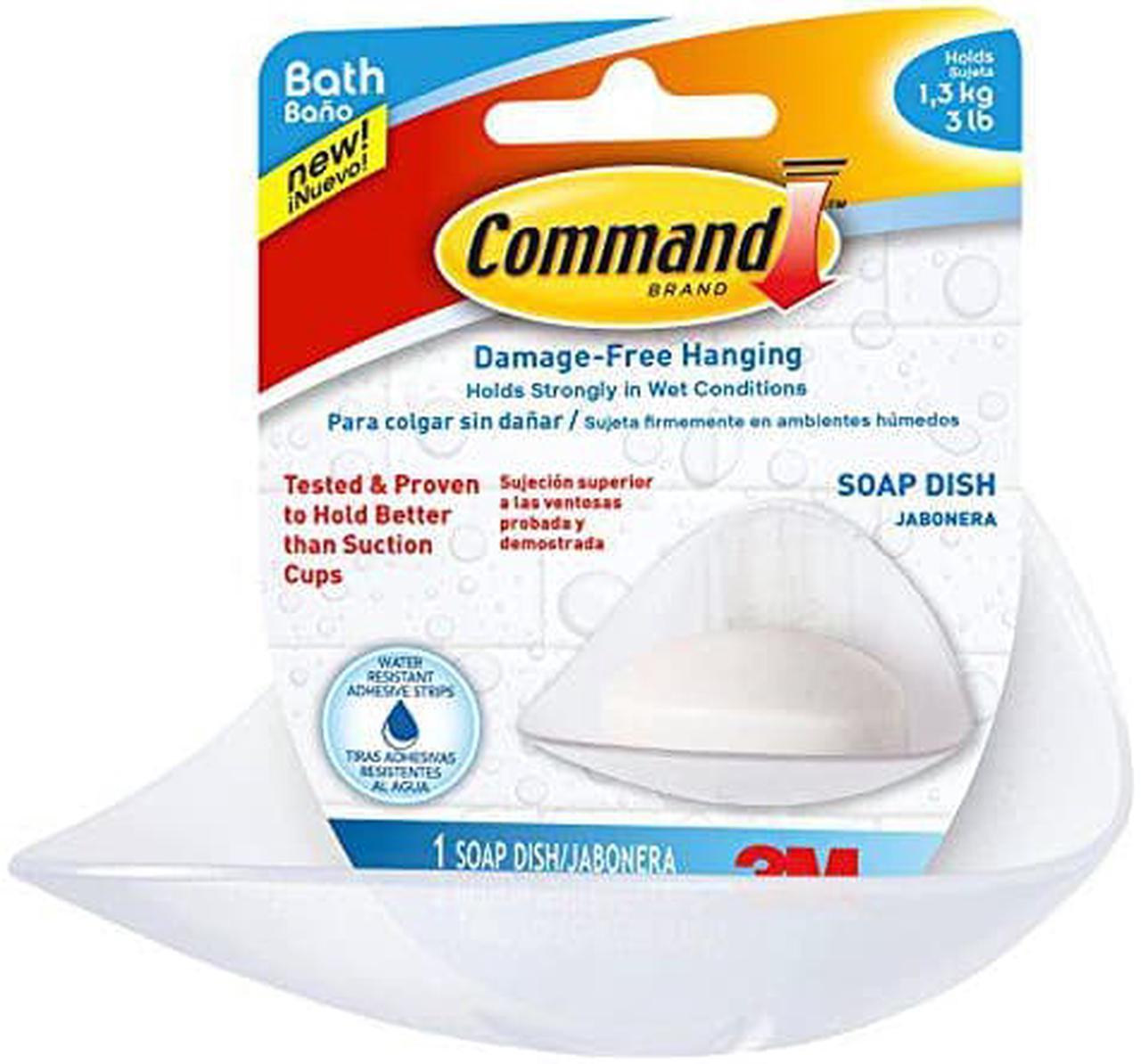 command Strips BATH14-ES command Soap Dish With Water-Resistant Strips