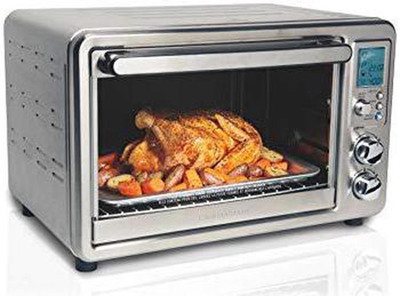 Hamilton Beach 31190C Digital Display Countertop Convection Toaster Oven with Rotisserie, Large 6-Slice, Stainless Steel