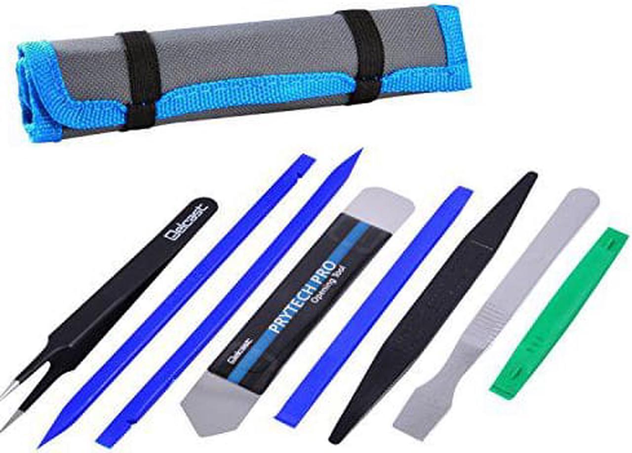 Alt view image 7 of 7 - Delcast Professional Opening Pry Tool Repair Kit with Non-Abrasive Nylon Spudgers and Anti-Static Tweezers, 8 Piece Set