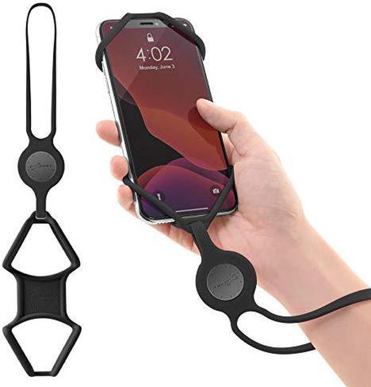 Alt view image 8 of 8 - Bone Strap Phone Tie, Silicone Wrist Lanyard, Universal Cell Phone Wrist Holder, Hand Strap Smartphone Case: iPhone 11 XS XS Max XR X Samsung Galaxy S10 S9 S8 Note 10 9 Pixel 3 XL-Black