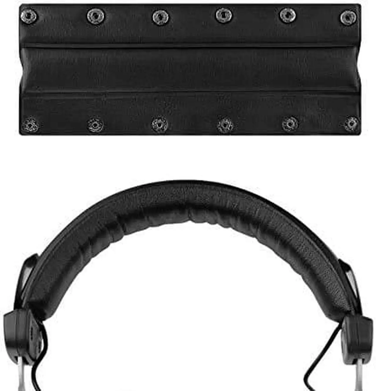 Alt view image 8 of 8 - Geekria Protein Leather Headband Pad Compatible with Beyerdynamic DT990PRO, DT990, DT880, DT860 Headphone Replacement Headband / Headband Cushion / Replacement Pad Repair Parts (Black)