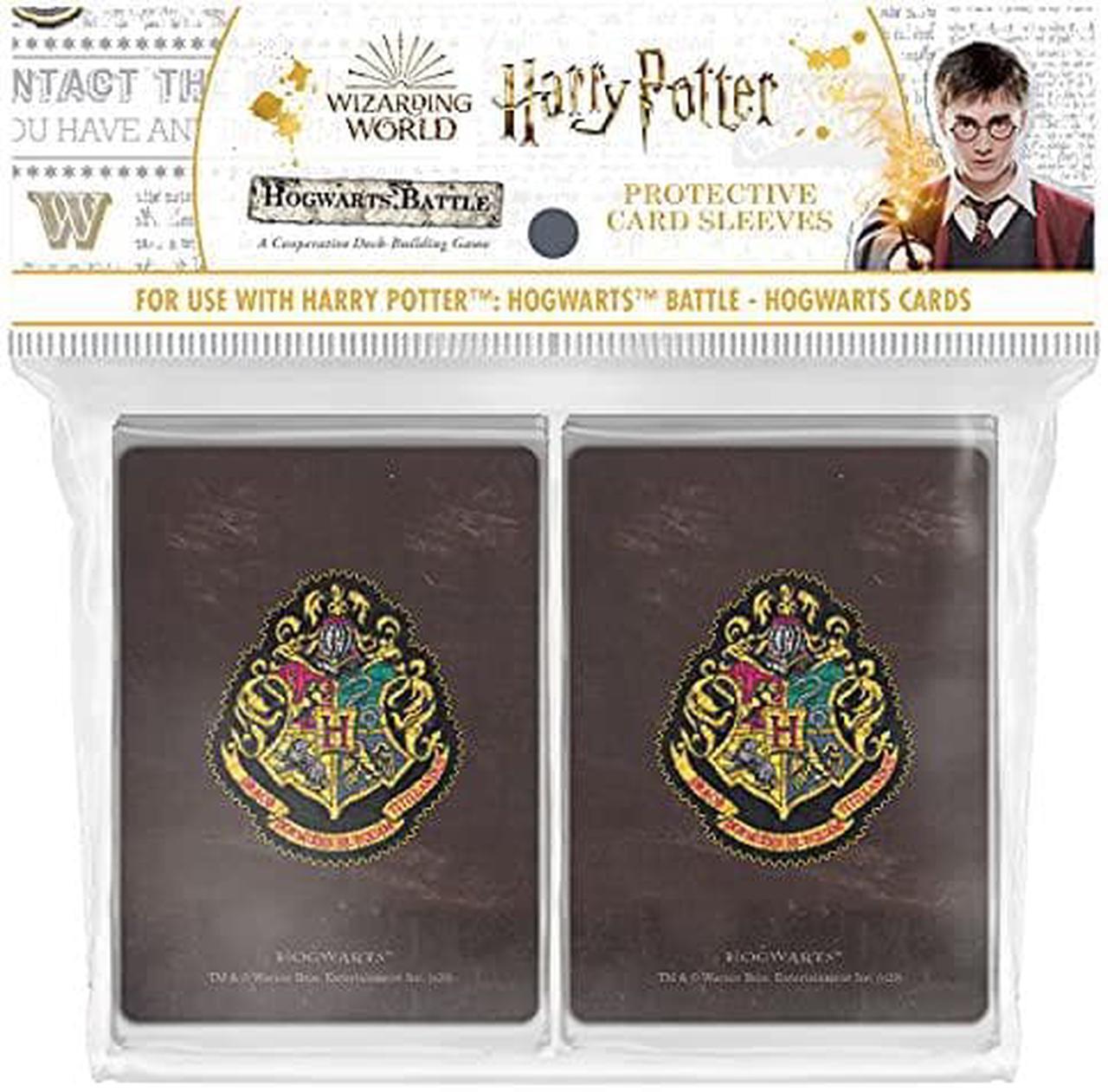 Main image of Harry Potter Hogwarts Battle card Sleeves  160 card Protector Sleeves for Hogwarts cards from Harry Potter Deckbuilding games  cardsleeve Back Artwork Featuring Hogwarts crest
