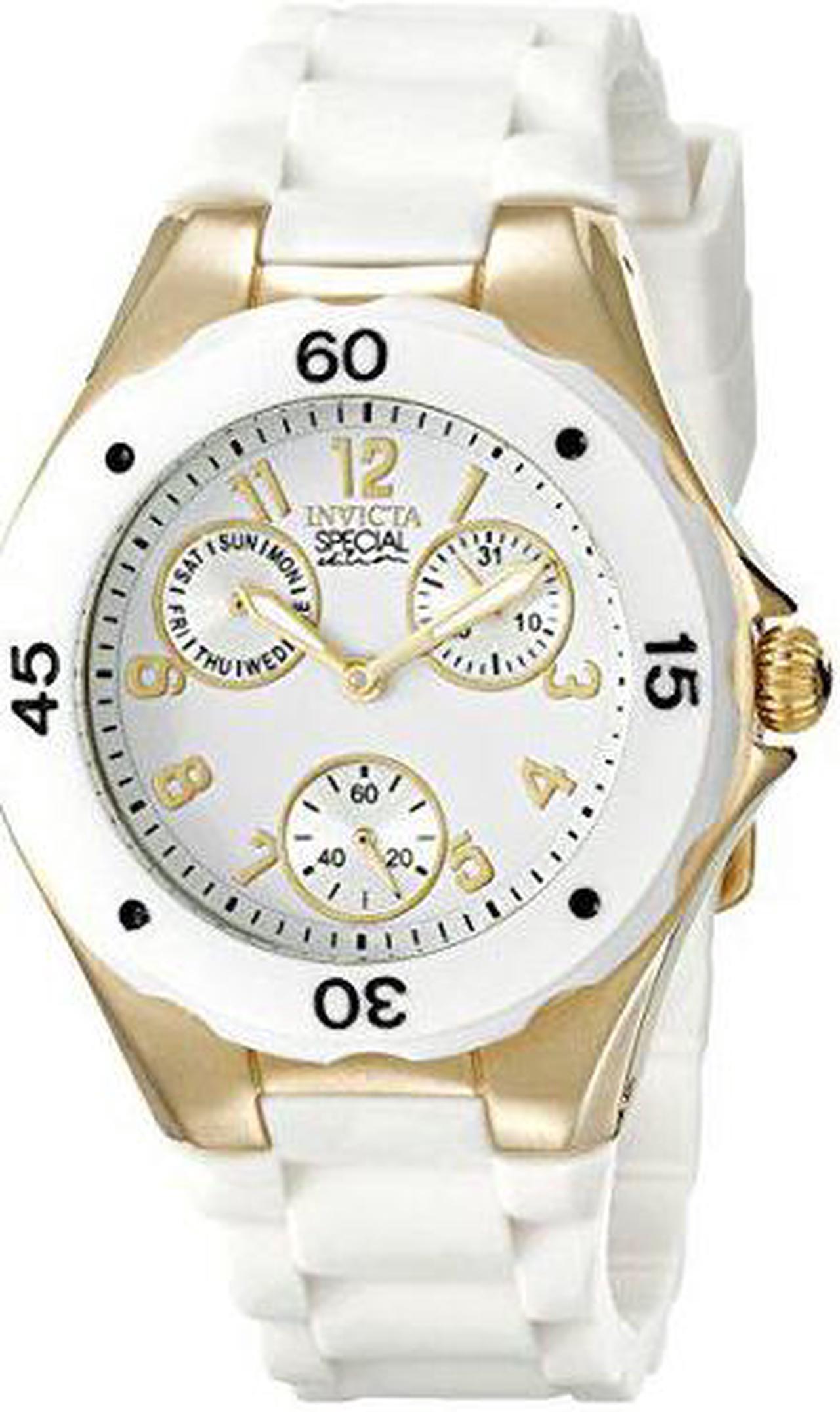 Alt view image 17 of 17 - Invicta 18796 Women's Chronograph White Polyurethane Flame Fusion Watch