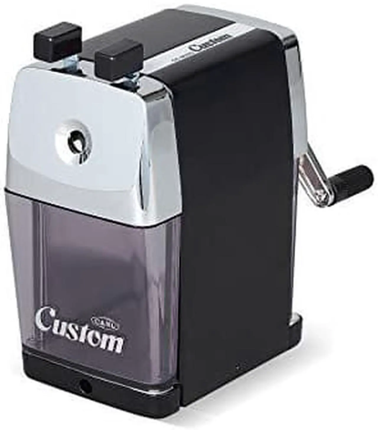 Main image of CARL Pencil Sharpener, CC-2000, Black, 5-Point Selector. Manual, Quiet for Office and Home Desks, School Classroom, CUI19018