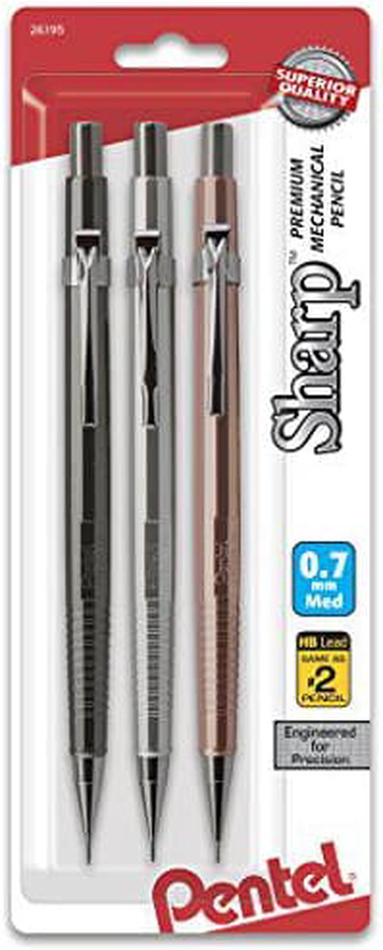 Alt view image 4 of 6 - Pentel P207MBP3M Sharp Mechanical Drafting Pencil, 0.7 Mm, Assorted Barrels, 3/Pack