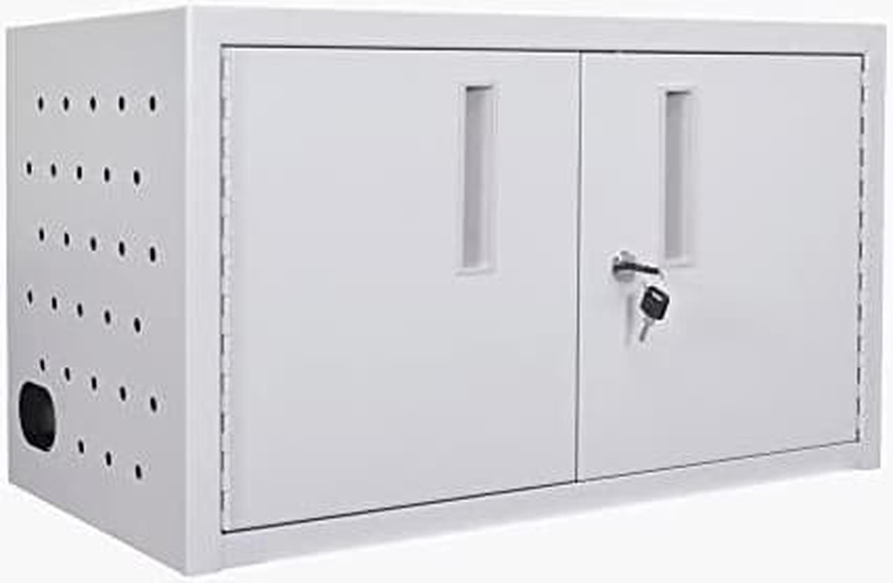 Main image of Luxor Classroom Library Office 16 Tablet Wall/Desk Charging Box, Stores Up to 16 Mobile Devices