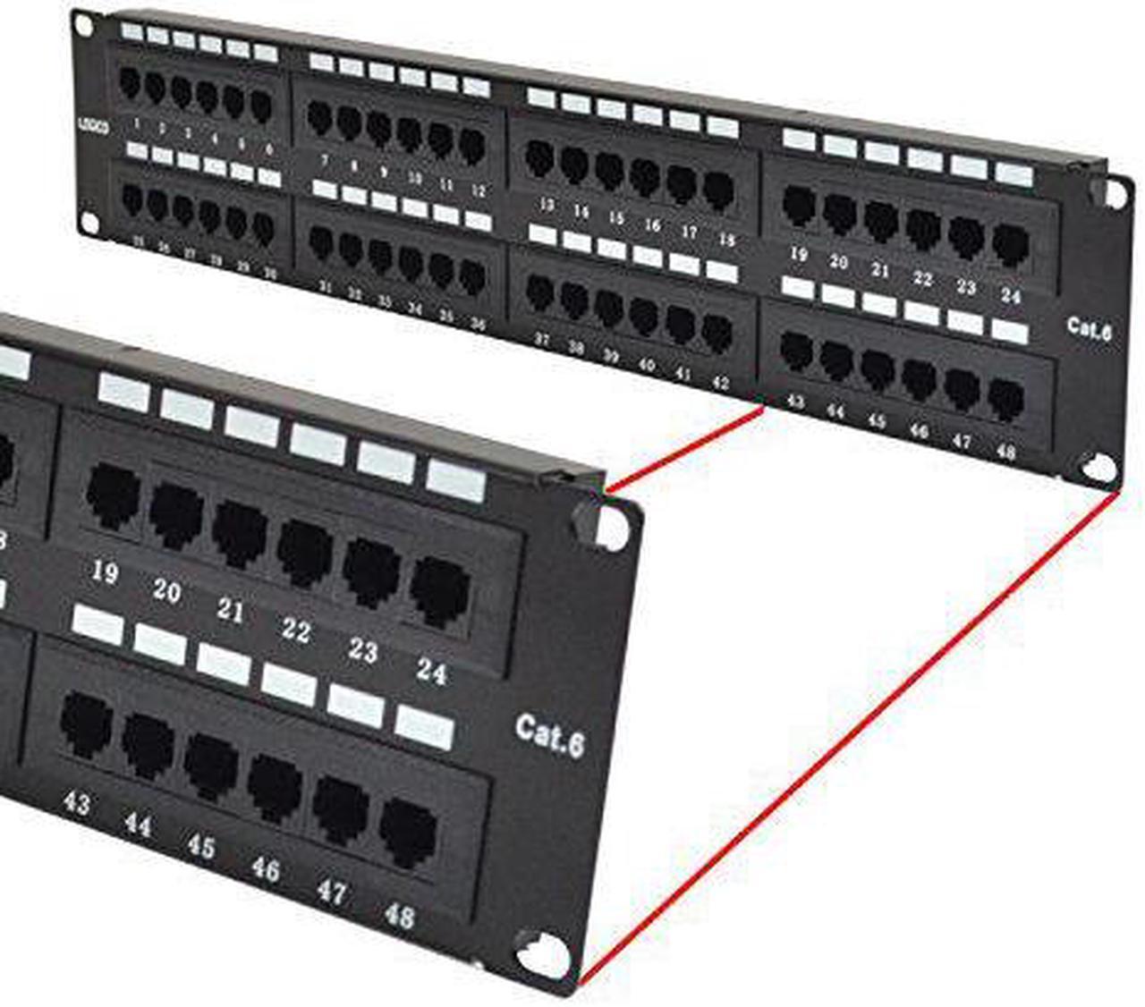 Alt view image 4 of 4 - Cat6 UTP 48 Port Network LAN Patch Panel 2U 110 with cable management