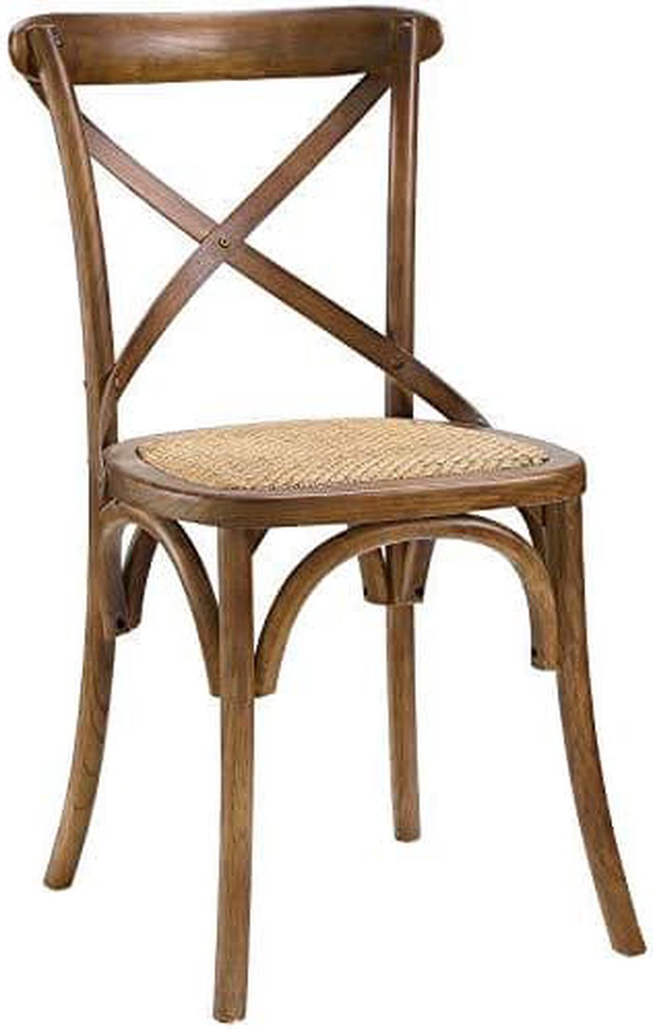 Main image of Modway Gear Rustic Modern Farmhouse Elm Wood Rattan Dining Chair in Walnut