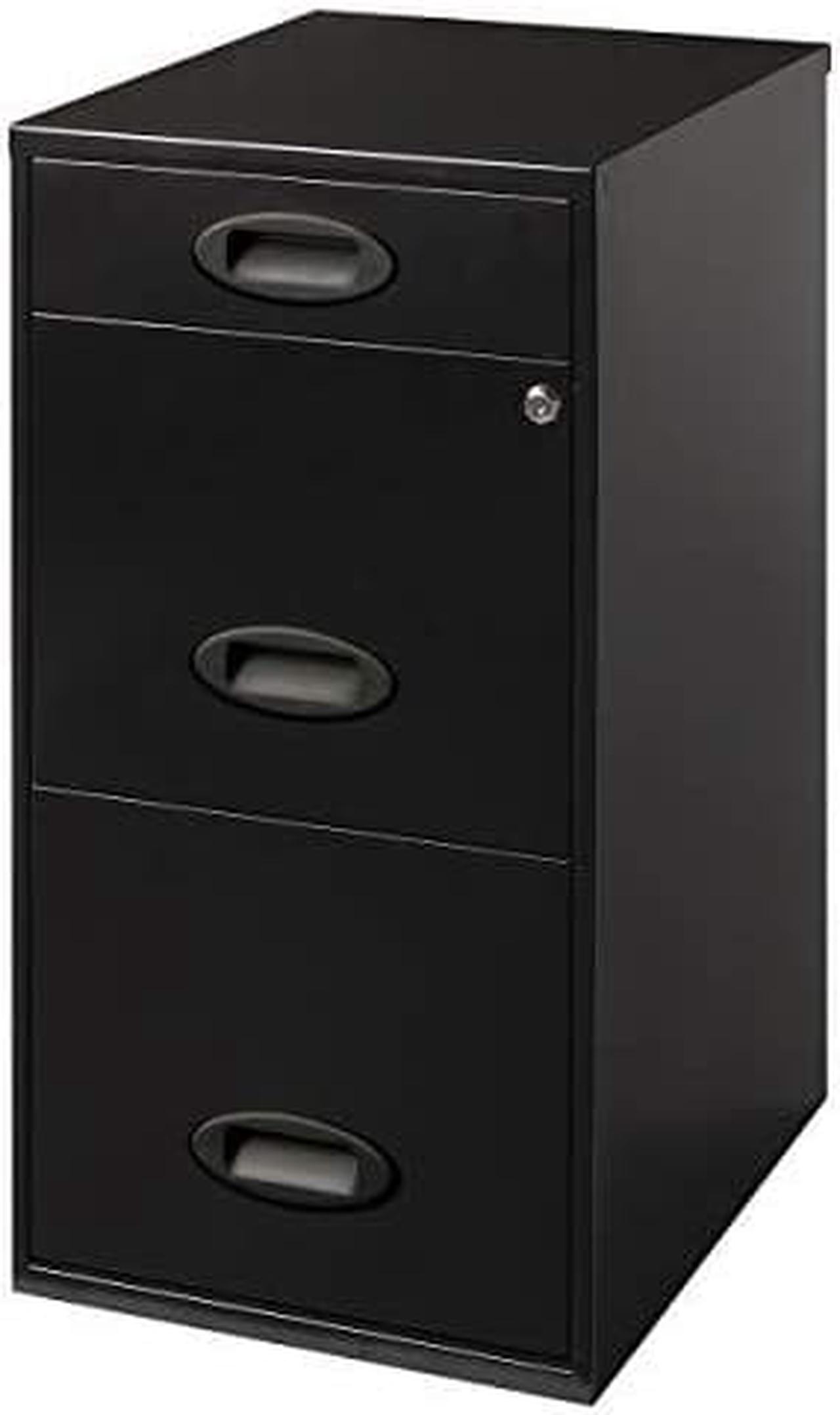 Alt view image 4 of 11 - Realspace® SOHO Metal Vertical File Cabinet, 3 Drawers, 18"D, Black