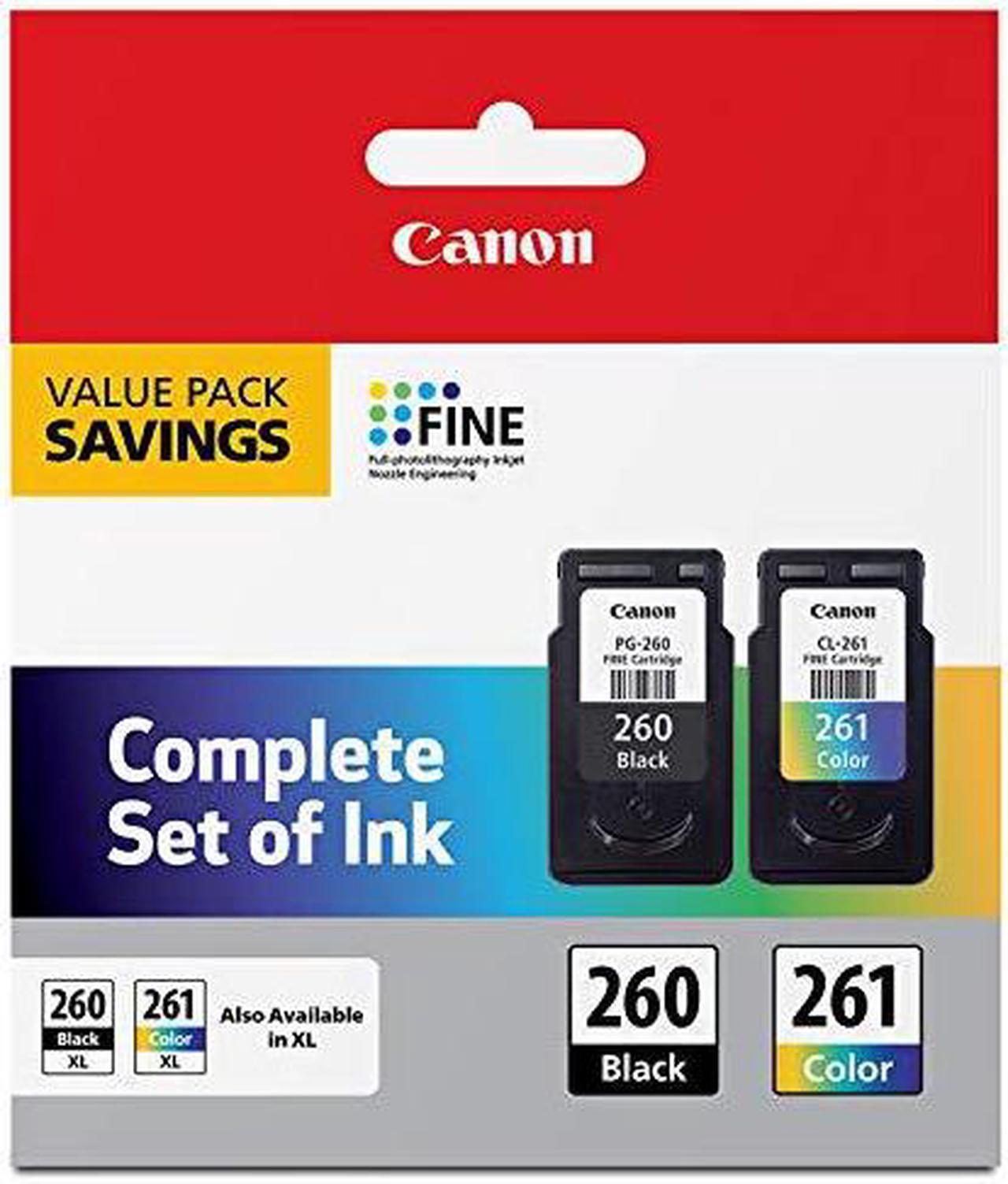 Alt view image 14 of 18 - Canon PG-260 Black & CL-261 Color Ink Cartridge Value Pack for PIXMA TS5320