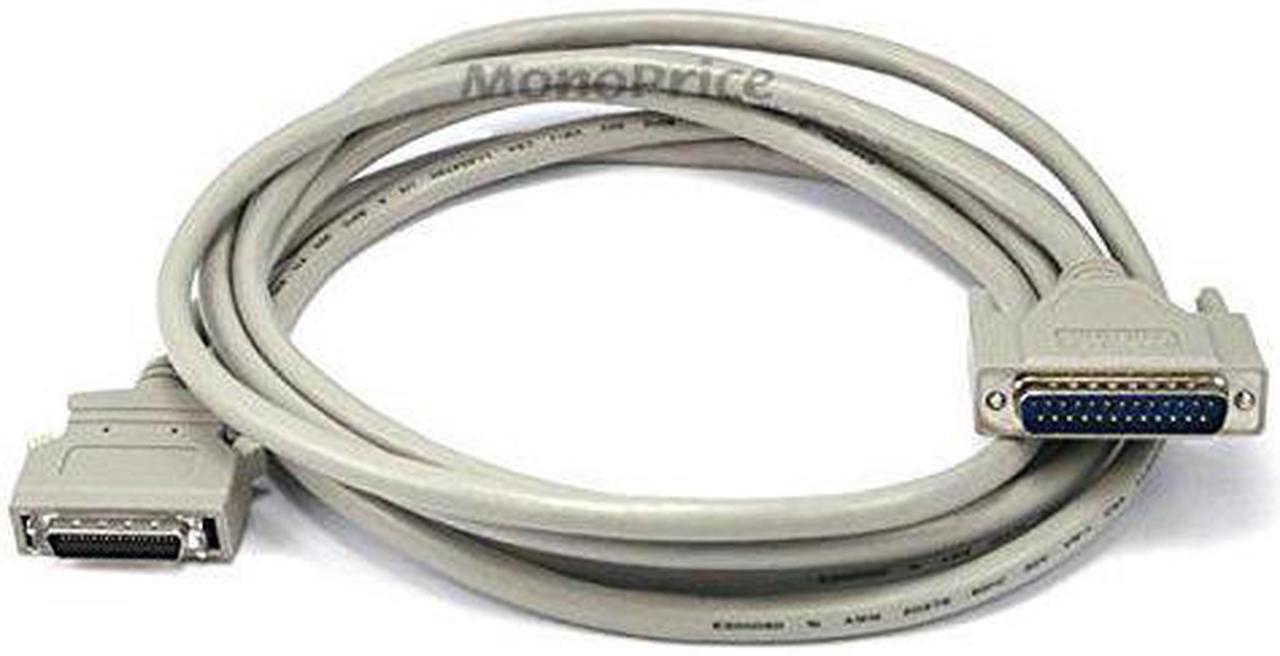 Alt view image 4 of 4 - Monoprice 10FT DB-25(IEEE-1284) Male to Mini/Micro Centronic 36(HPCN36) Male Cable [IE]