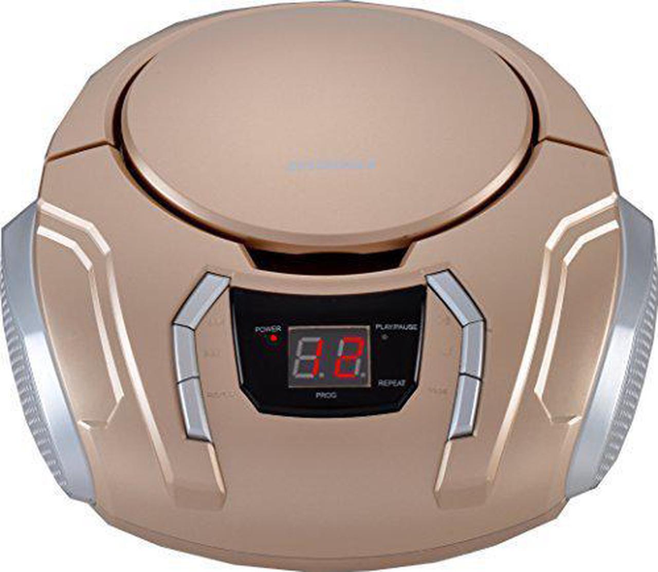 Main image of Sylvania Portable CD Boombox with AM/FM Radio (Champagne)