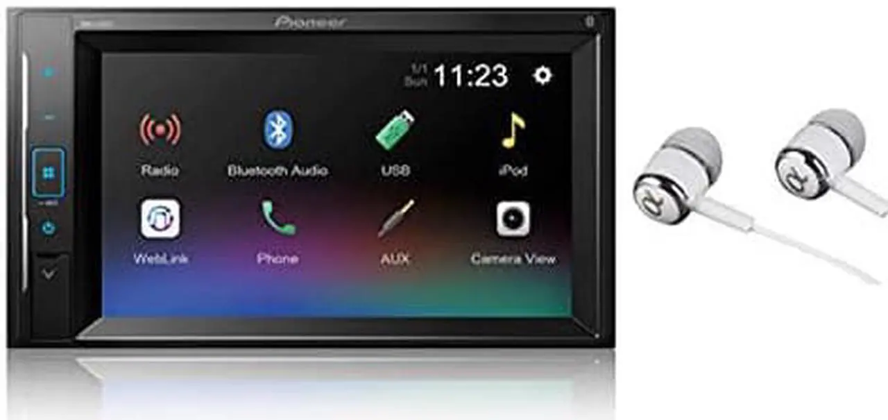 Main image of Pioneer 6.2" VGA Touchscreen WebLink Double DIN, Bluetooth USB MP3 Aux Input, in-Dash Siri Eyes Free & Google VR, Multi-Color Illumination Digital Media Receiver/Free Alphasonik Earbuds