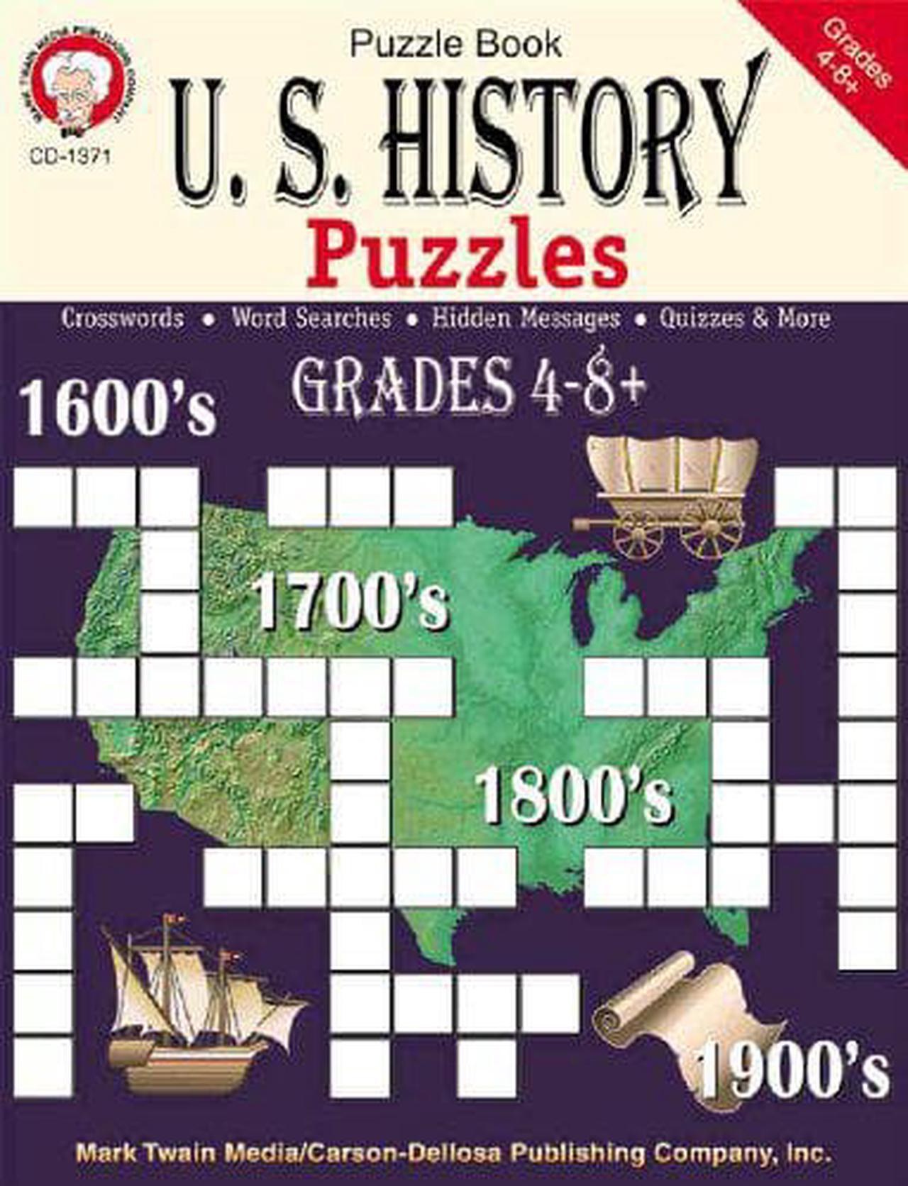 Alt view image 7 of 8 - CARSON DELLOSA CD-1371 U.S. HISTORY PUZZLES BOOK