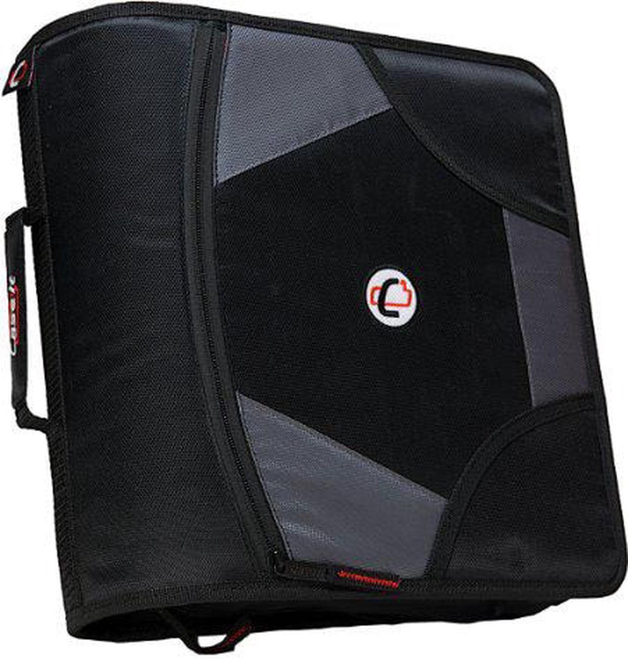 Alt view image 4 of 4 - Case-it King Sized Zip Tab 4-Inch D-Ring Zipper Binder with 5-Tab File Folder, Black, D-186-BLK