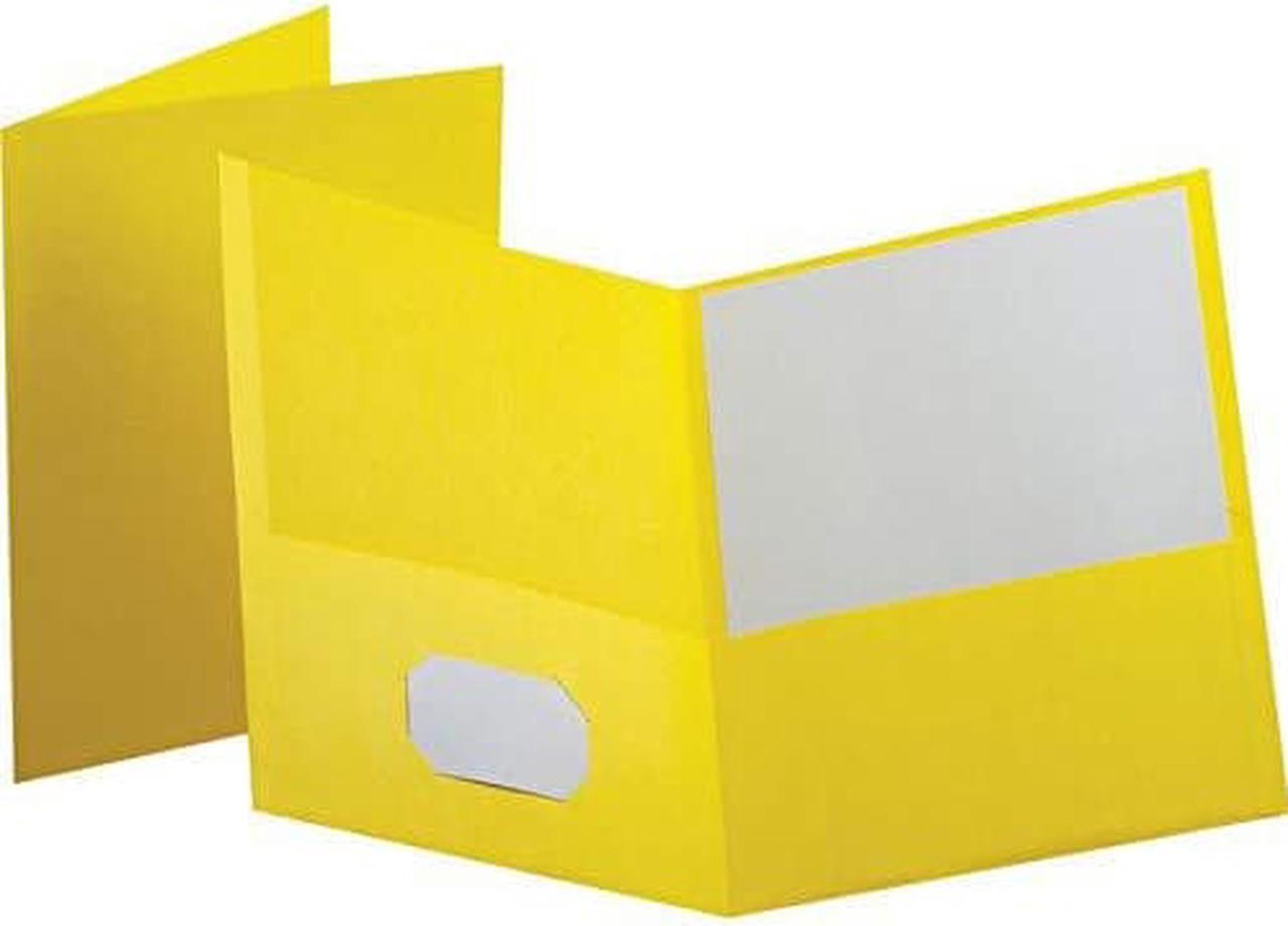Alt view image 5 of 5 - Oxford Twin-Pocket Folder Embossed Leather Grain Paper Yellow 25/Box 57509