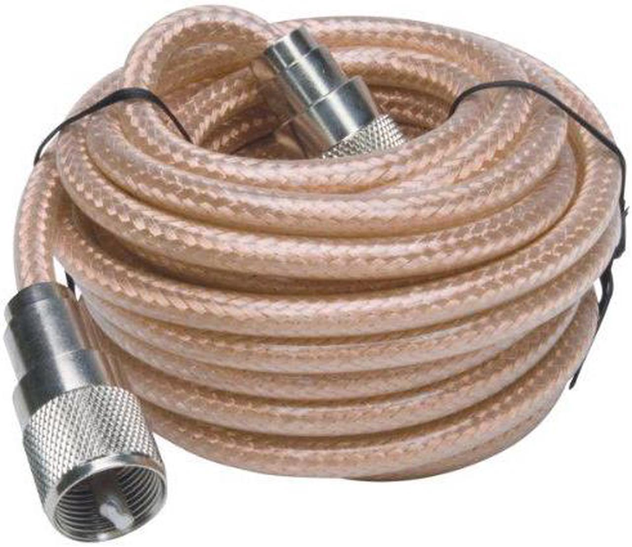 Alt view image 17 of 18 - ROADPRO R RP-8X9CL 9     CB ANTENNA MINI-8 COAX CABLE WITH PL-259 CONNECTORS  CLEAR