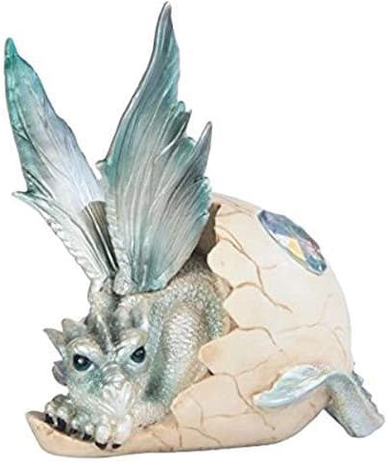 StealStreet SS-G-71470 Baby Dragon Resting in Eggshell with Gem Figurine, 5"