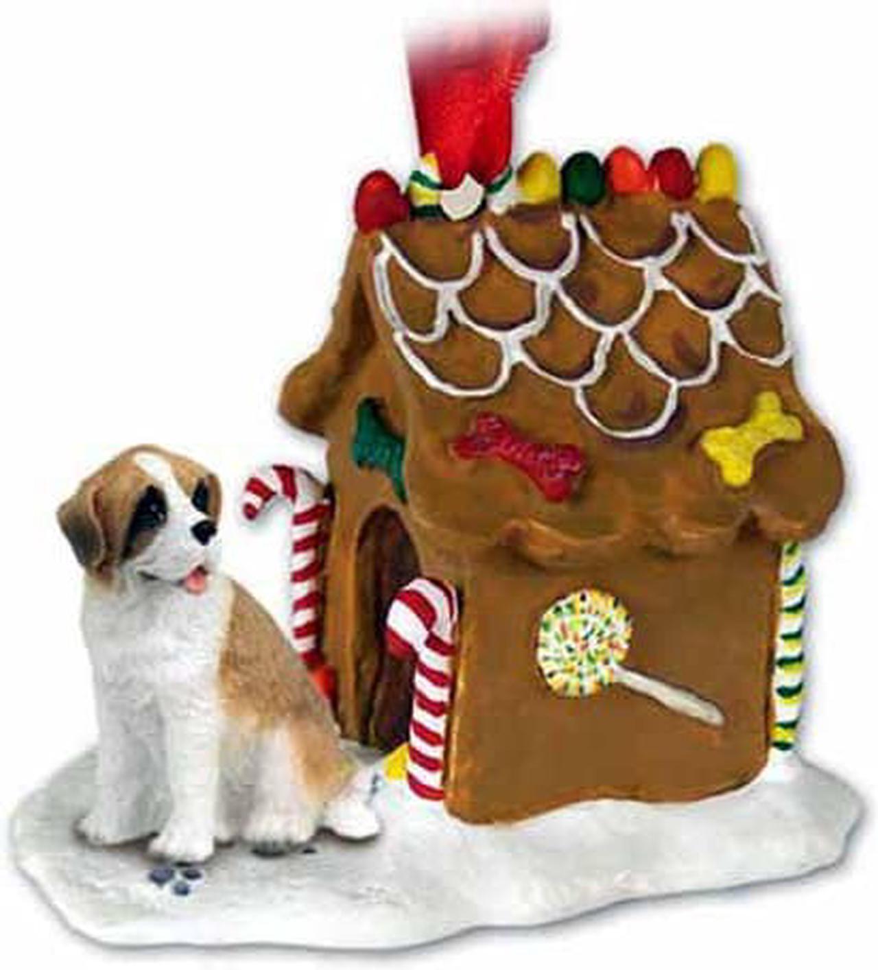 Conversation Concepts New Saint Bernard Ginger Bread House Christmas Ornament