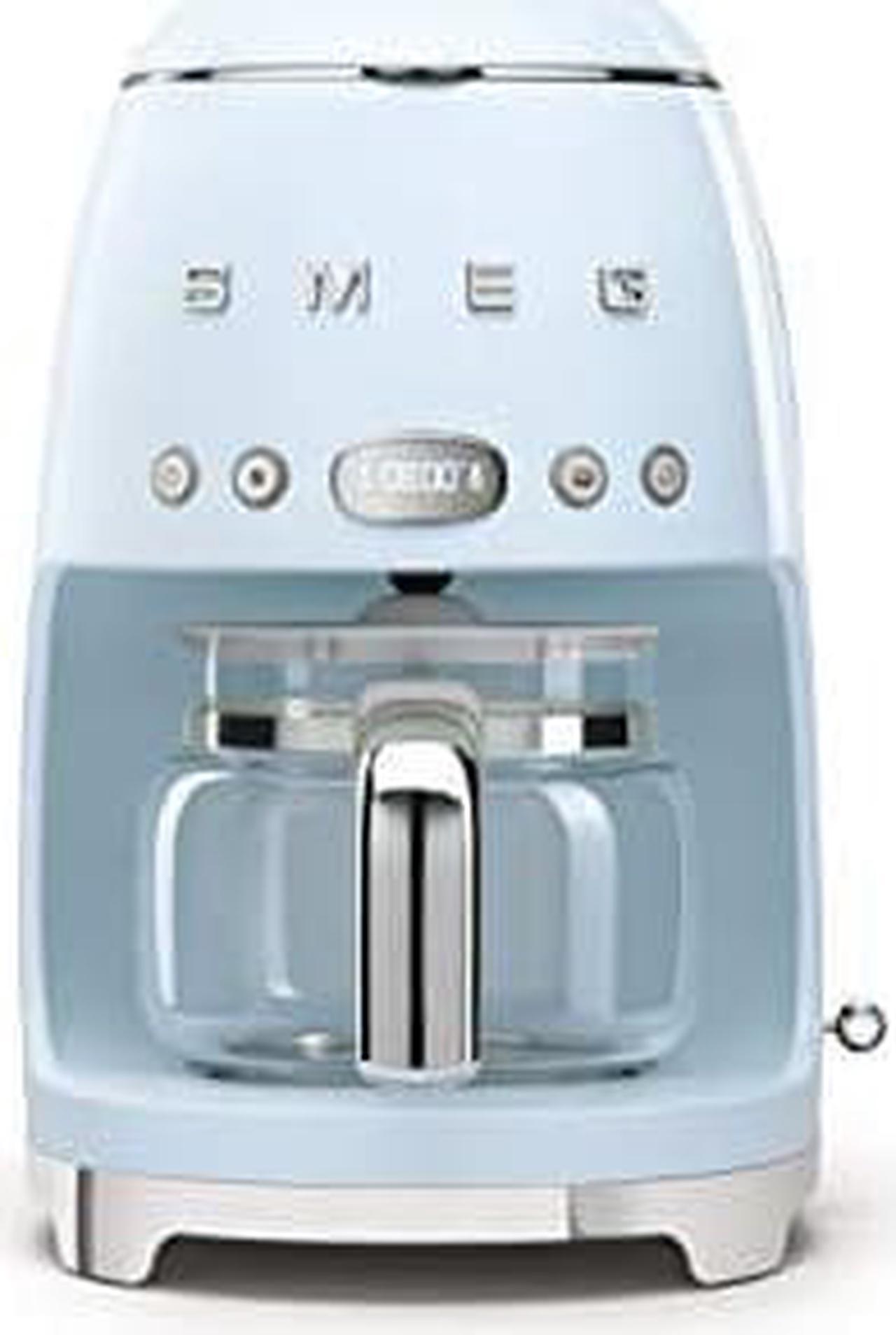 Smeg 50s Retro Style Aesthetic Drip Filter Coffee Machine, 10 cups, Pastel Blue