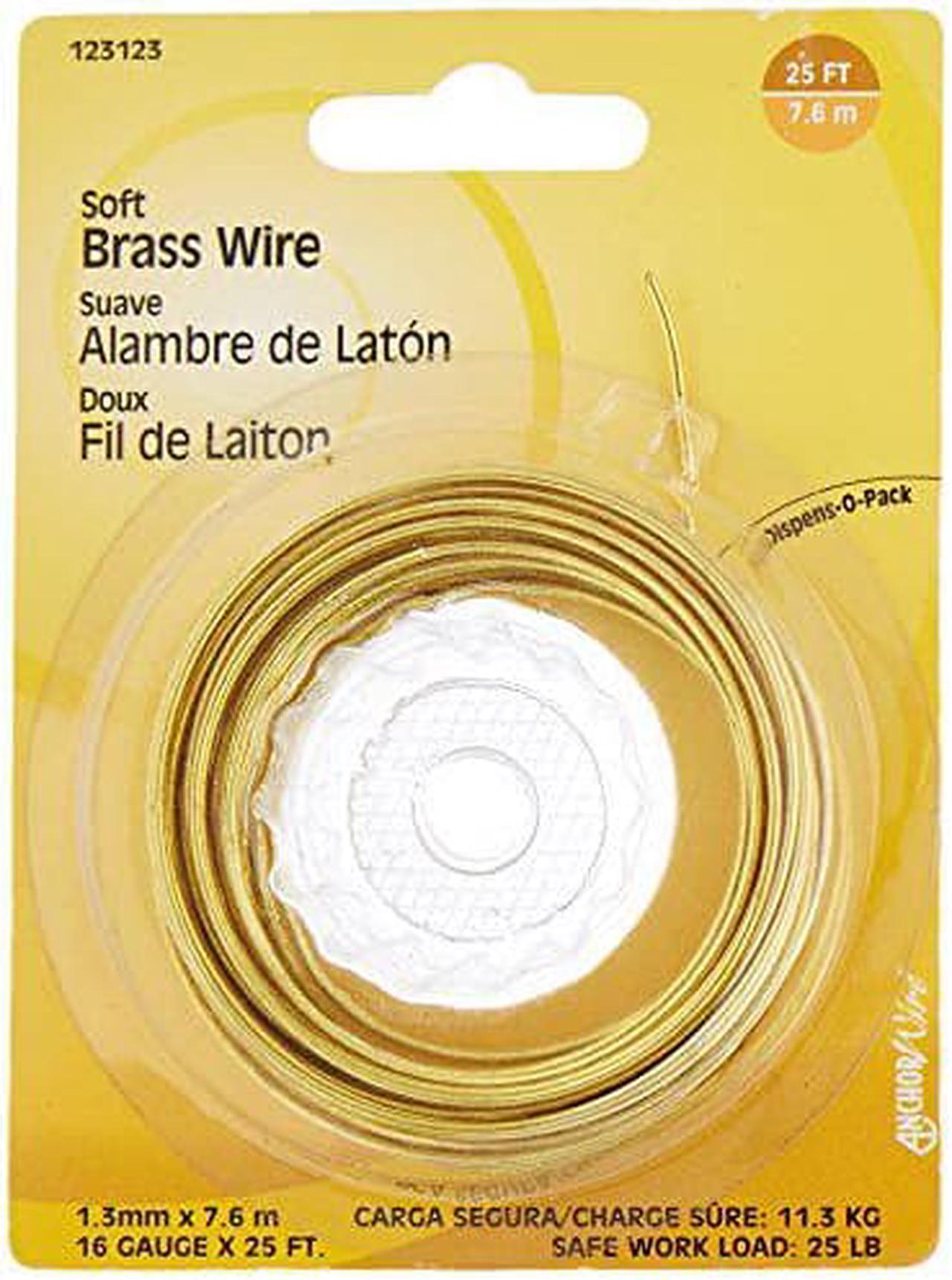 Hillman Fasteners 123123 Soft Brass Wire 16 Gauge 1.6MM By 25-Feet