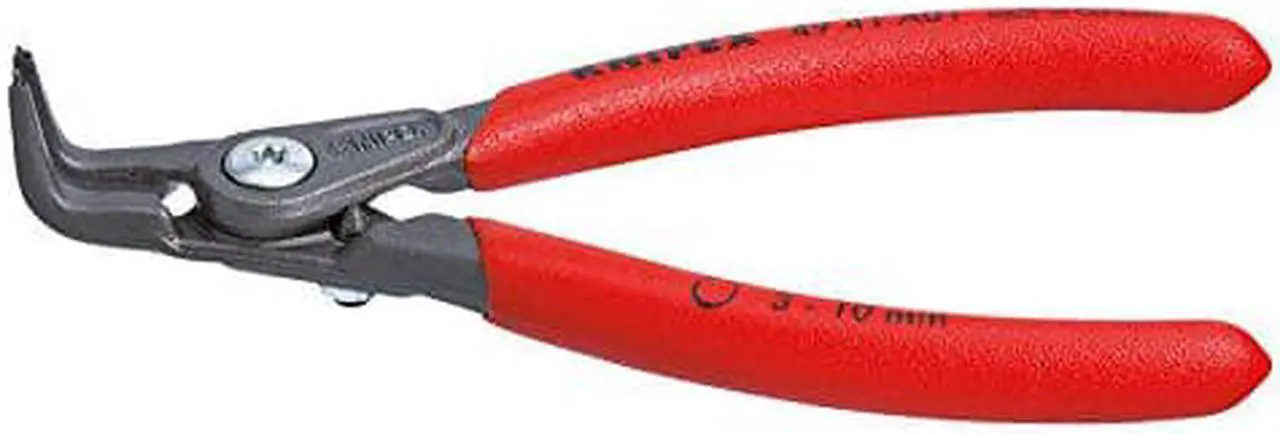 Alt view image 2 of 2 - KNIPEX 49 41 A01 5" Precision External Circlip Pliers w/ Bent Tips, Plastic Grip