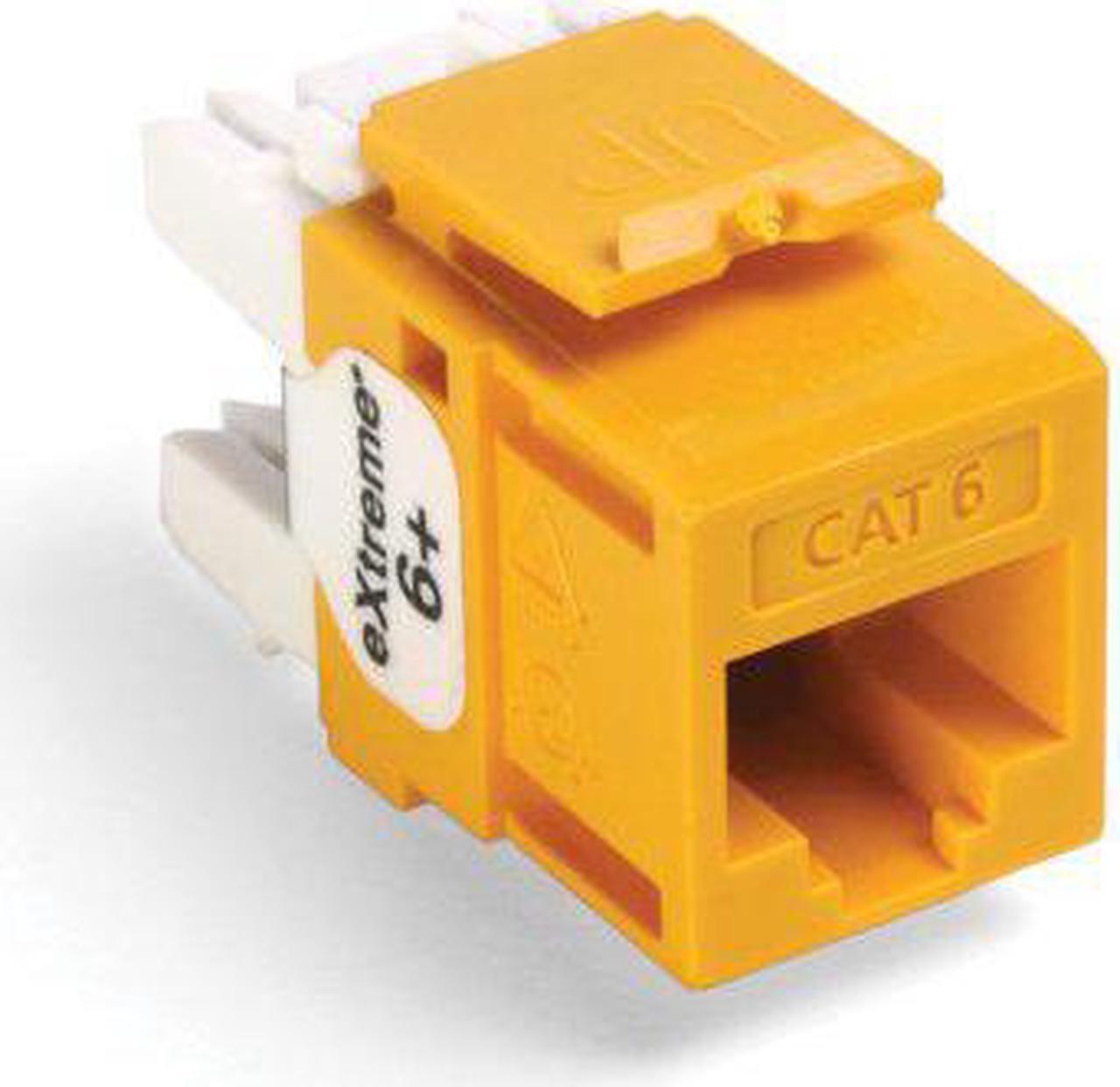 Main image of Leviton 61110-BY6 Extreme 6+ QuickPort Connector, CAT 6, Yellow, 25-Pack