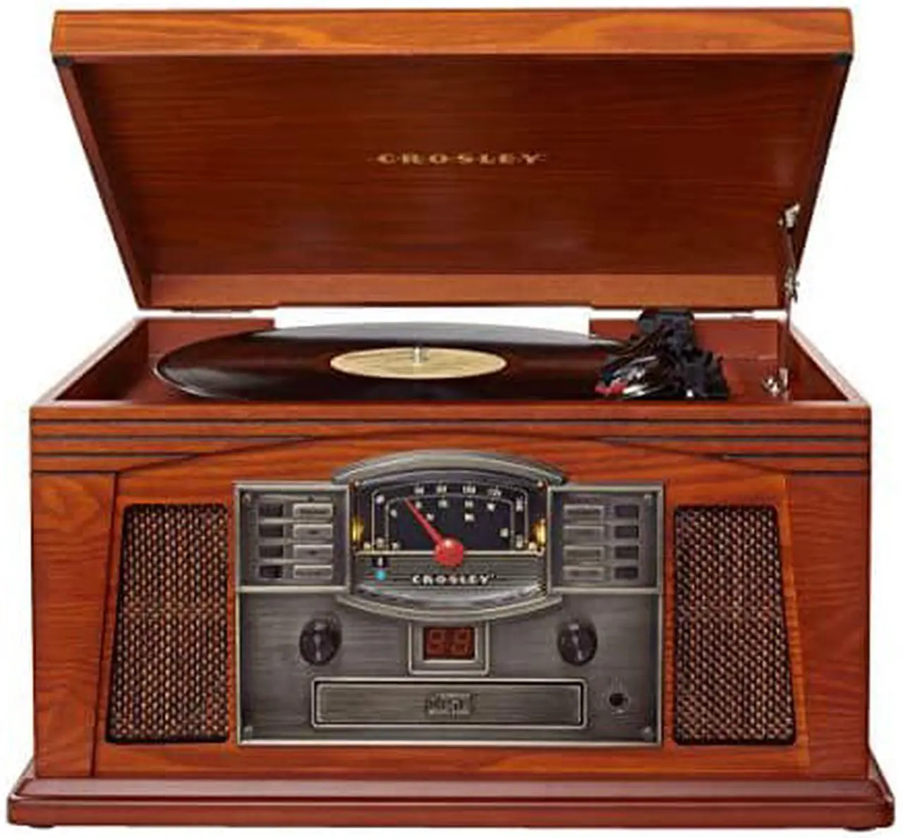 Main image of Crosley CR42D-PA Lancaster 3-Speed Turntable with Radio, CD/Cassette Player, Aux-in and Bluetooth, Paprika
