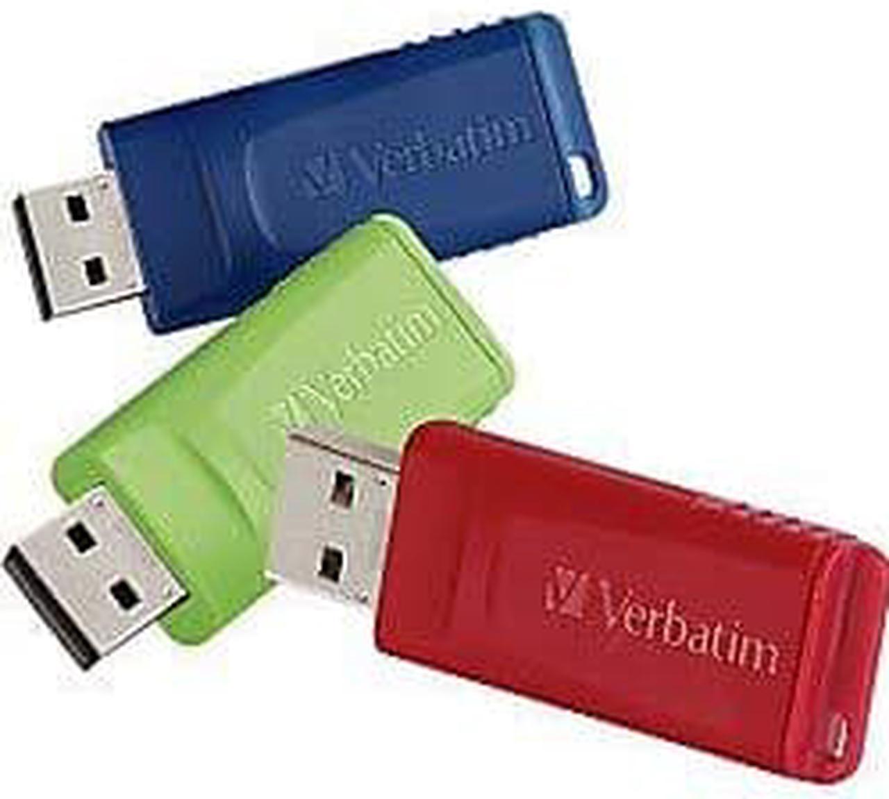 Verbatim 8GB Store n Go USB Flash Drive - PC / Mac Compatible - 3pk, Red, Green, Blue - 98703