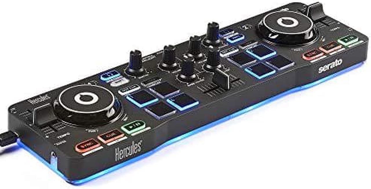 Alt view image 8 of 9 - Hercules DJCONTROL STARLIGHT Compact DJ Controller w/Built-in Serato Sound Card