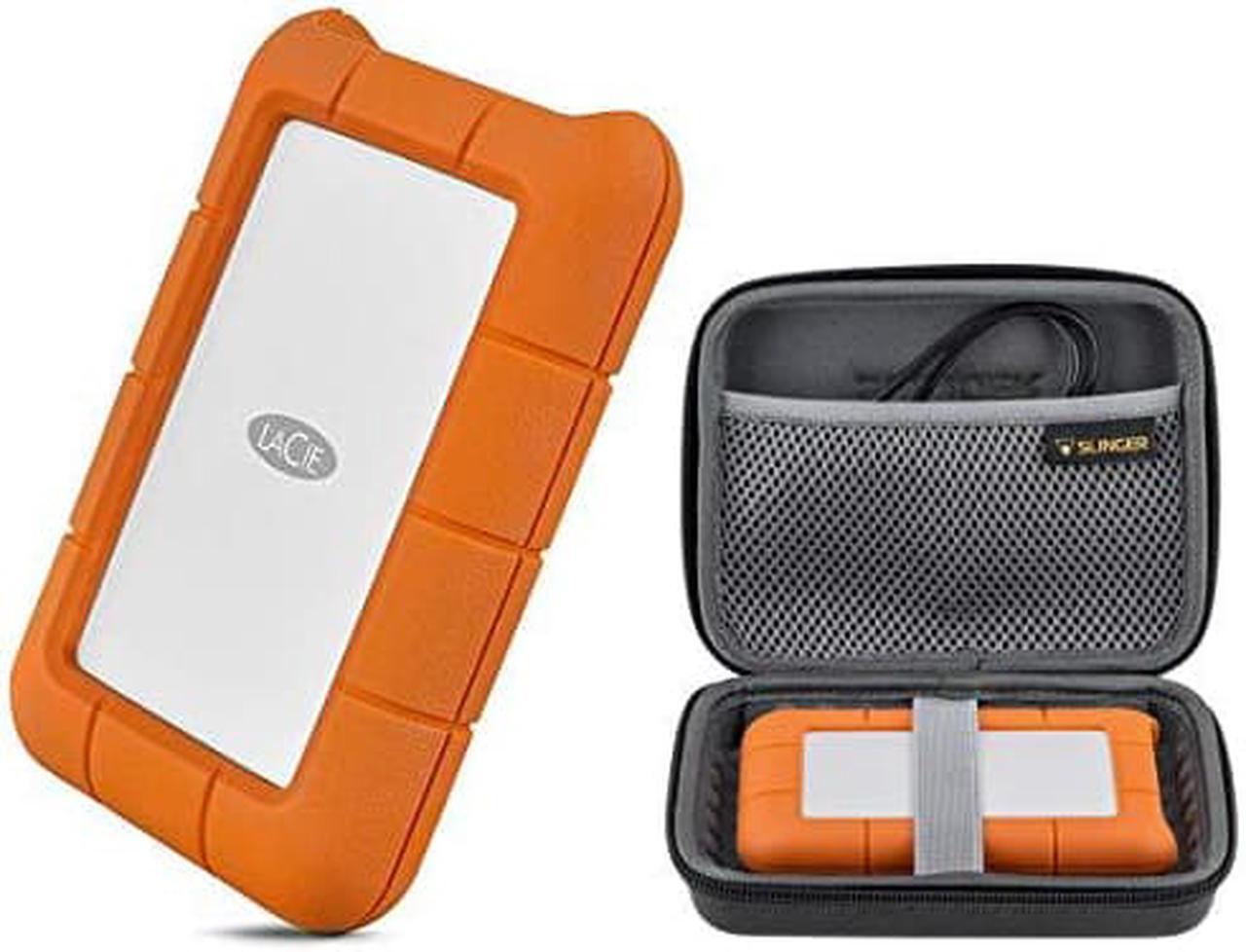 Main image of LaCie 2TB Rugged USB 3.0 Type-C Portable External Hard Drive HHD (STFR2000800) with Slinger Hard Drive Case, Includes 1 Month Adobe CC