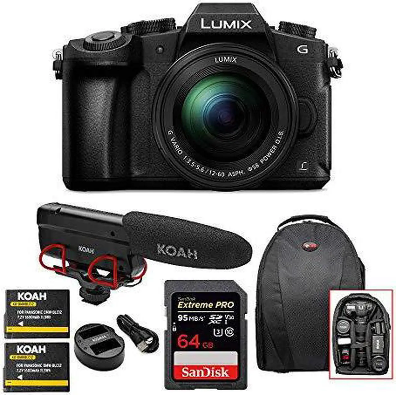 Alt view image 9 of 9 - Panasonic LUMIX G85 Mirrorless Camera with 12-60mm Lens & 64GB Accessory Bundle