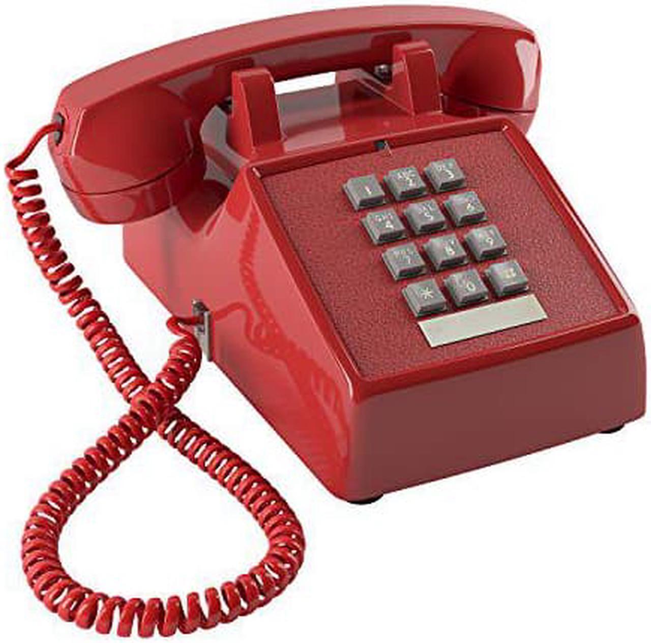 Alt view image 2 of 2 - home intuition classic corded phone for hearing impaired telephone for seniors with extra loud ringer, red