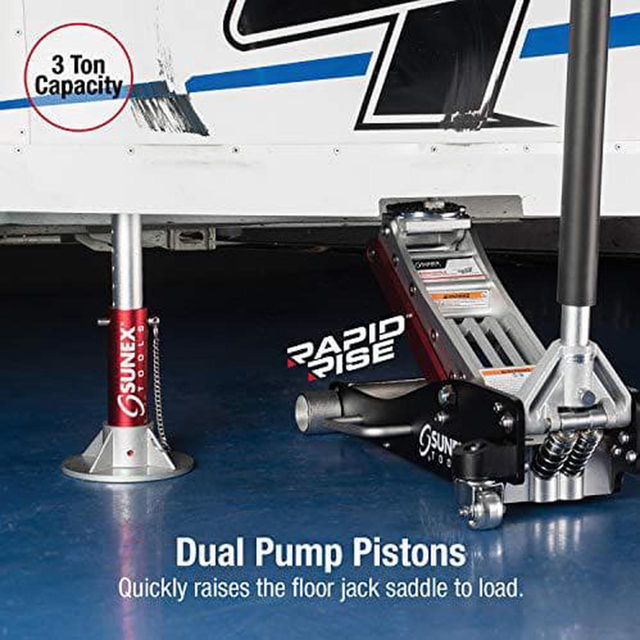 Alt view image 3 of 6 - SUNEX TOOLS 6603ASJPK Jack Stand Jack Pack,3 tons,Aluminum