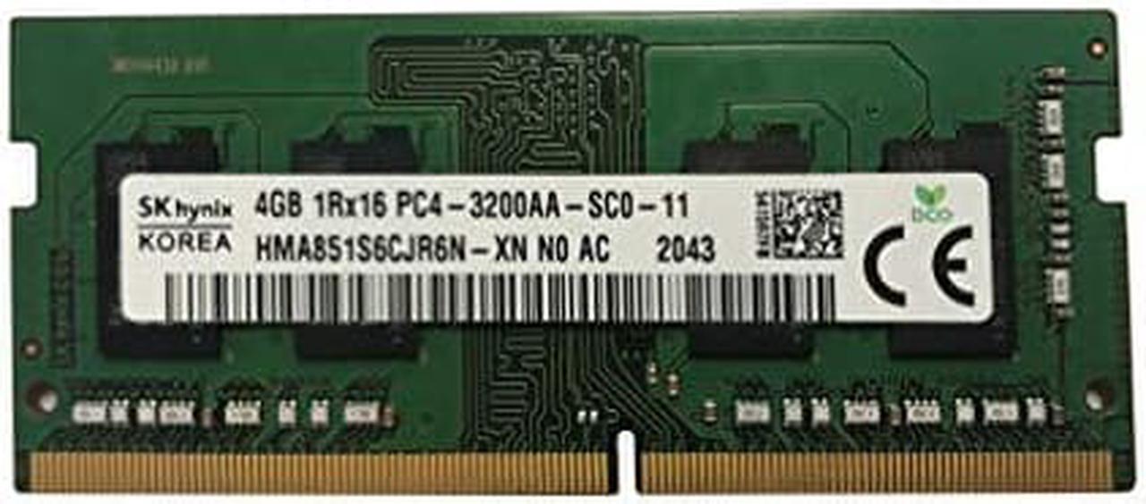 Main image of SK Hynix 4GB DDR4 3200MHz PC4-25600 1.2V 1R x 16 SODIMM Laptop RAM Memory Module HMA851S6CJR6N-XN, OEM Package