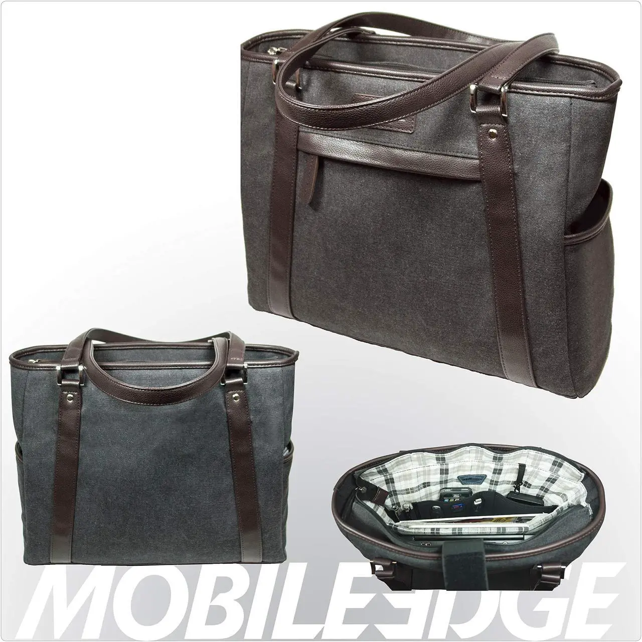 Alt view image 5 of 11 - Mobile Edge Urban Carrying Case (Tote) For 15.6" Apple Notebook - Charcoal Brown