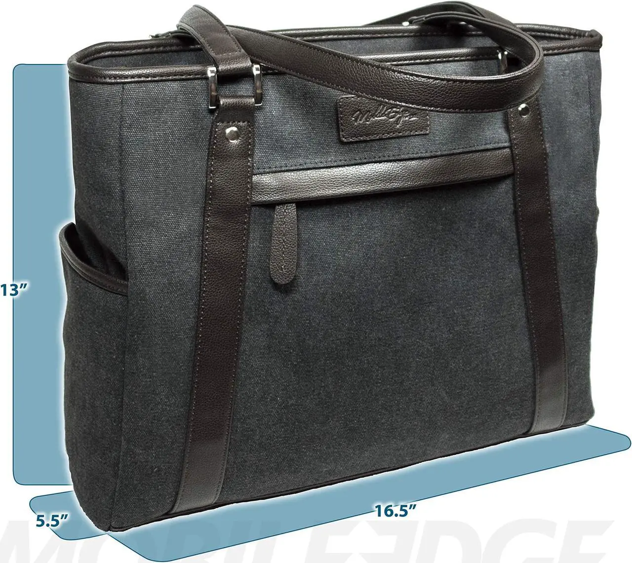 Alt view image 10 of 11 - Mobile Edge Urban Carrying Case (Tote) For 15.6" Apple Notebook - Charcoal Brown