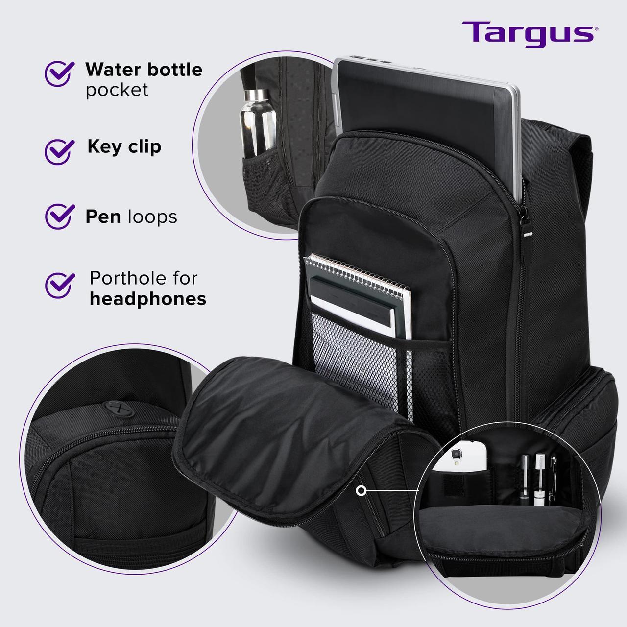 Alt view image 9 of 15 - Targus 17" Groove Backpack (Black) - CVR617