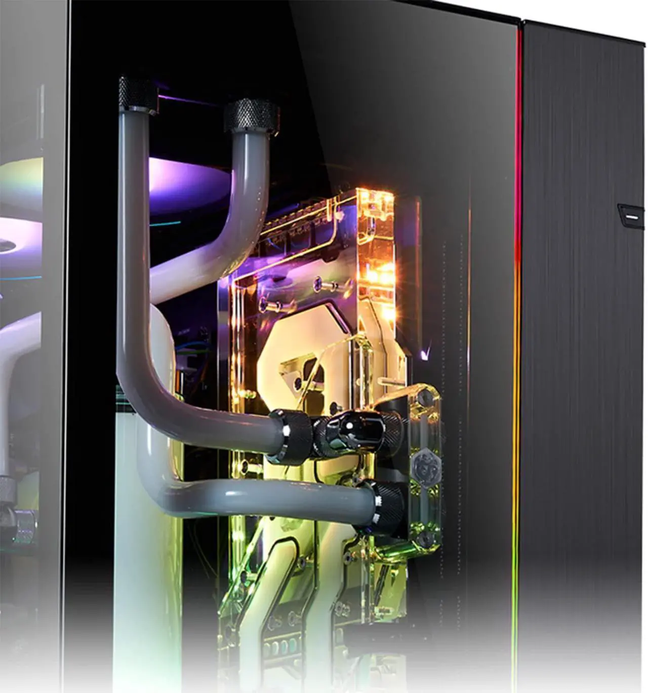 Alt view image 7 of 8 - Lian-Li O11DE-2W Upright GPU Kit  for O11 Dynamic EVO White PCI-E 4.0 Riser Cable Included ---O11DE-2W
