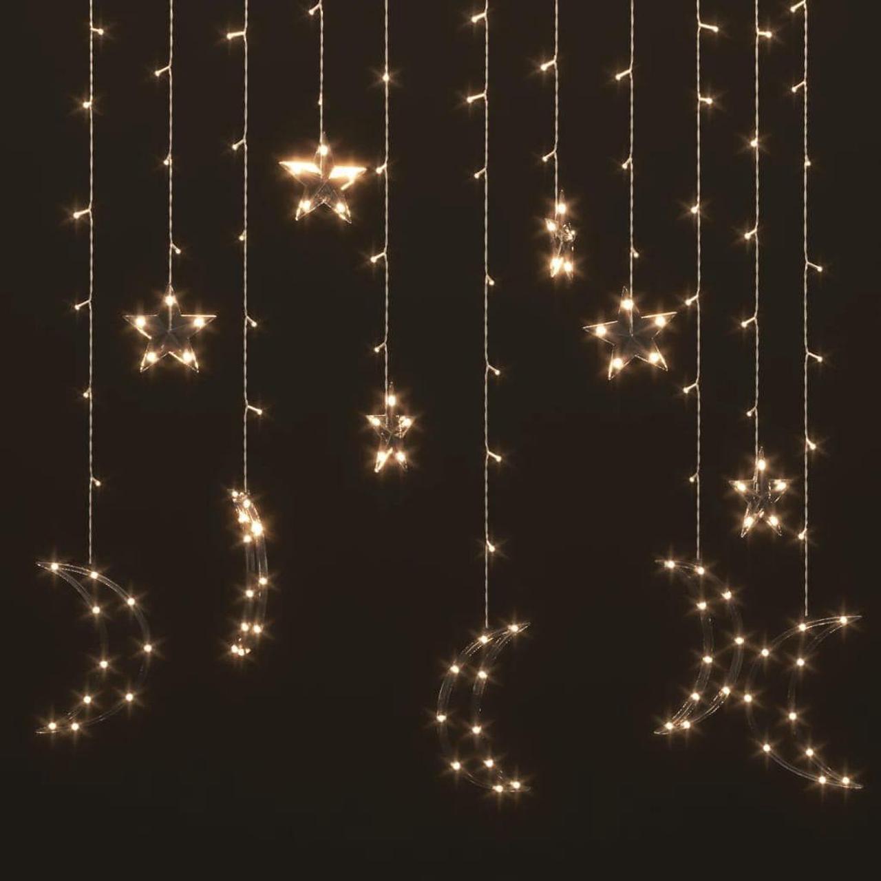 Alt view image 8 of 17 - vidaXL Fairy Lights Hanging Star and Moon Lights with 138 LEDs Warm White