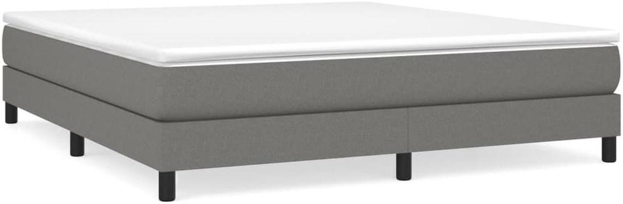 Alt view image 14 of 16 - vidaXL Bed Frame Upholstered Bedroom Furniture Dark Gray 76"x79.9" King Fabric