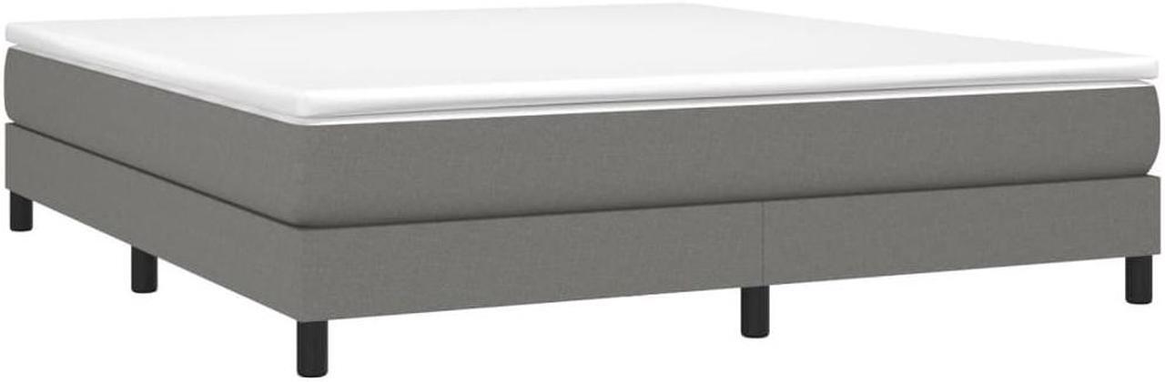 Alt view image 15 of 16 - vidaXL Bed Frame Upholstered Bedroom Furniture Dark Gray 76"x79.9" King Fabric