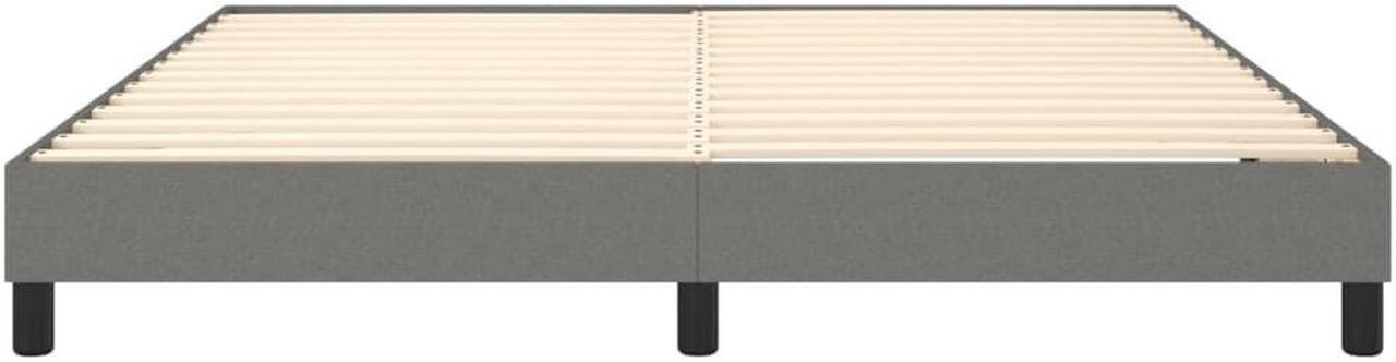 Alt view image 16 of 16 - vidaXL Bed Frame Upholstered Bedroom Furniture Dark Gray 76"x79.9" King Fabric