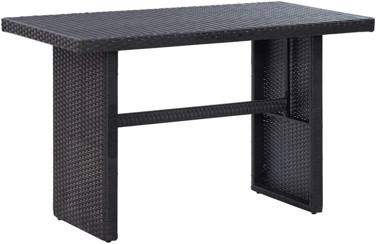 Alt view image 11 of 11 - vidaXL 3 Piece Patio Lounge Set with Cushions Poly Rattan Black