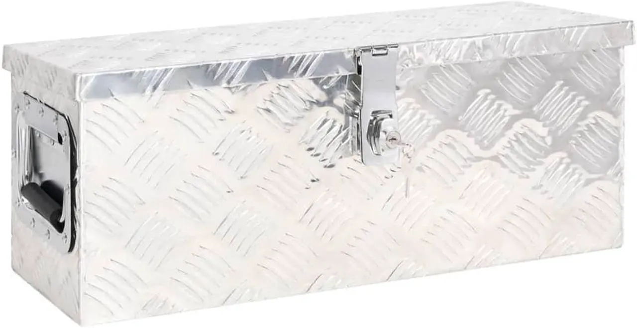 Main image of vidaXL Storage Box Silver 23.6"x9.3"x9.1" Aluminum