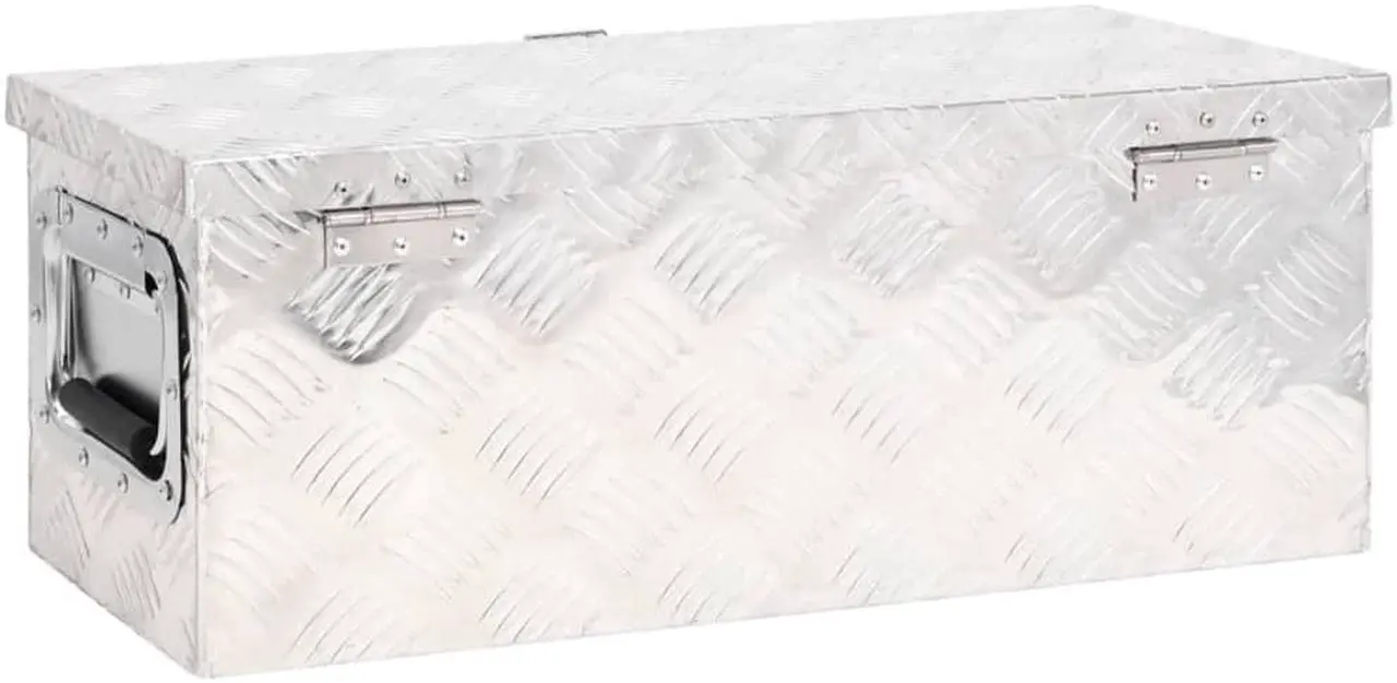 Alt view image 4 of 9 - vidaXL Storage Box Silver 23.6"x9.3"x9.1" Aluminum