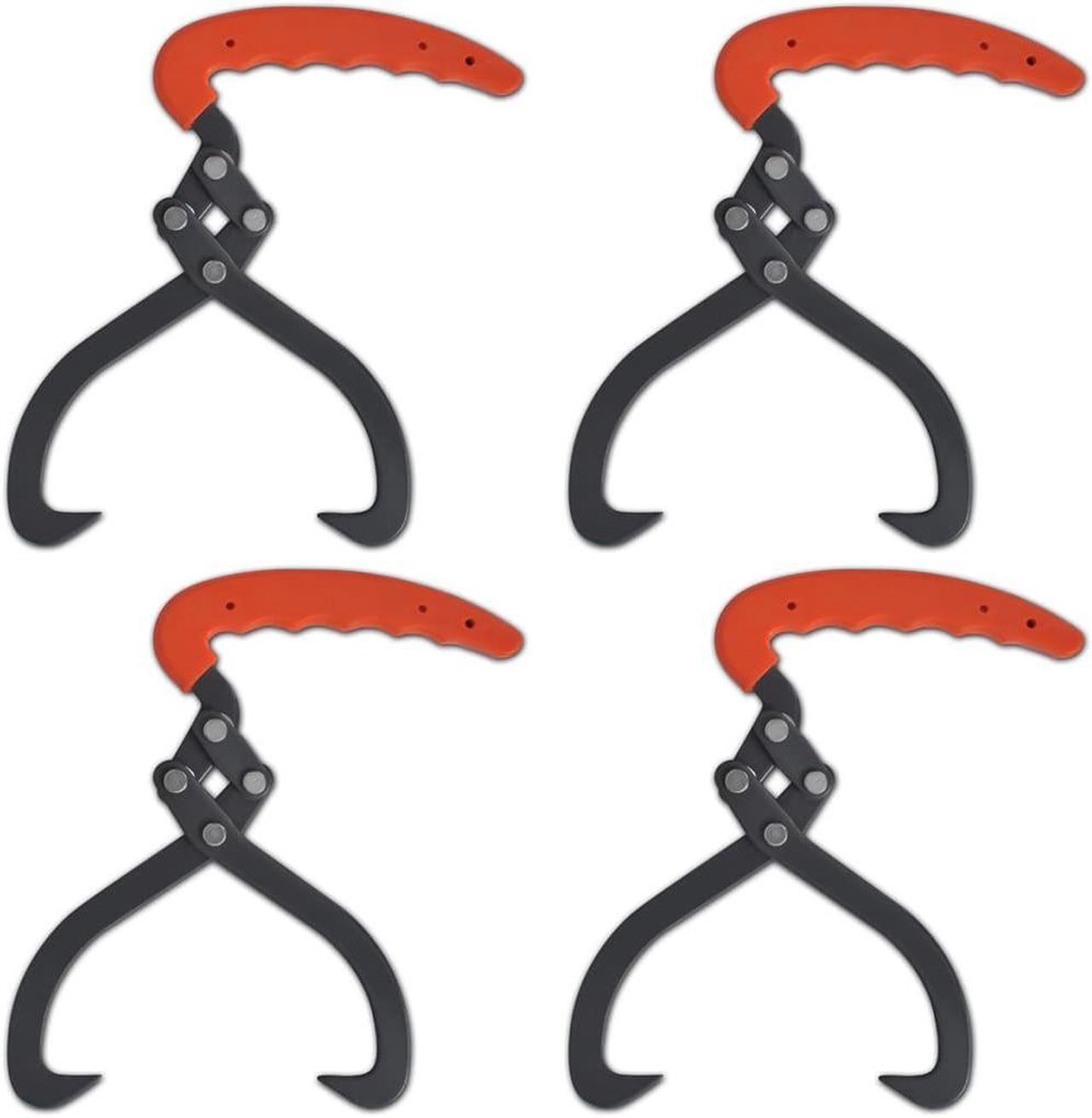 Alt view image 8 of 11 - vidaXL Log Tongs 4 Pcs Skidding Tongs with PVC Handle Log Grabber Carbon Steel
