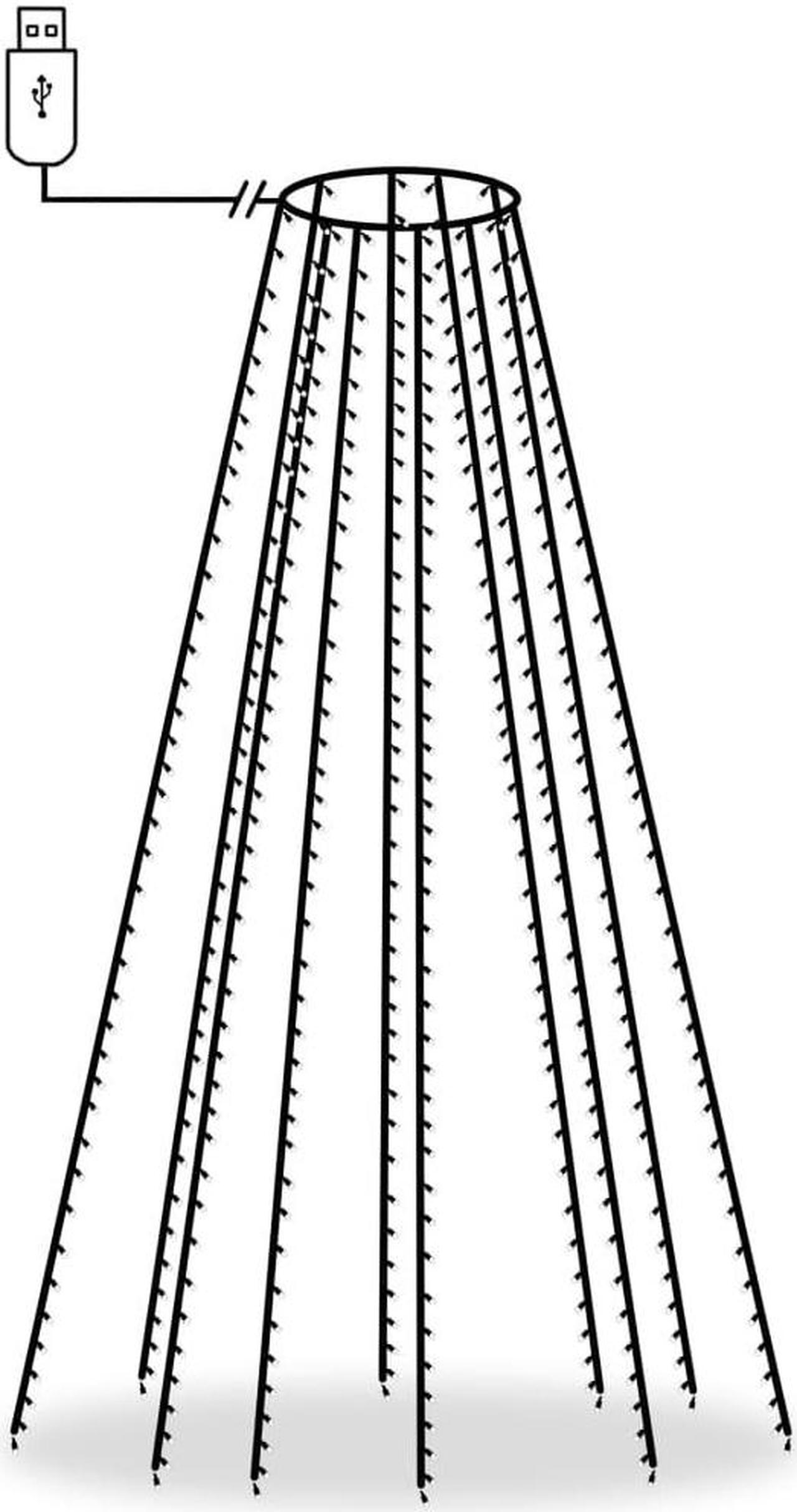 Alt view image 4 of 13 - vidaXL Tree Light Xmas Tree Lights for Indoor and Outdoor LED Net Light 157.5"