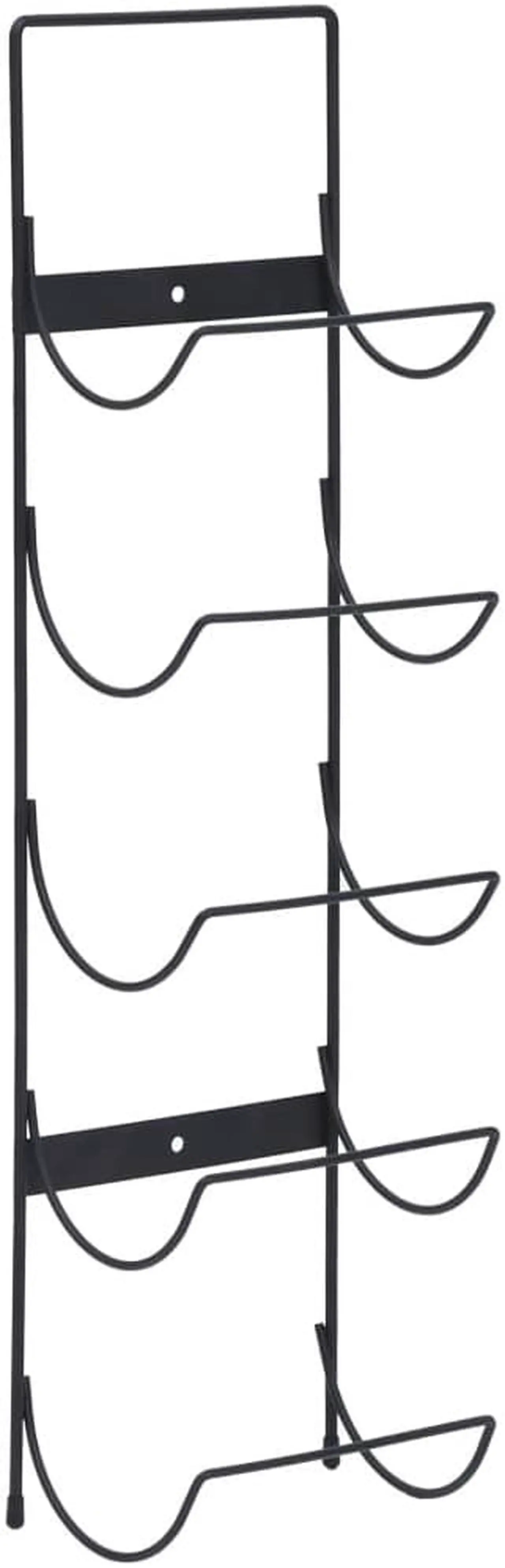Alt view image 8 of 15 - vidaXL Wall Mounted Wine Rack for 5 Bottles Black Iron